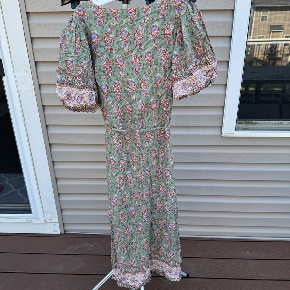 E E SOME Floral Wrap Around Maxi Dress Size Small - Picture 2 of 4